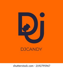 flat of logo design with orange color background