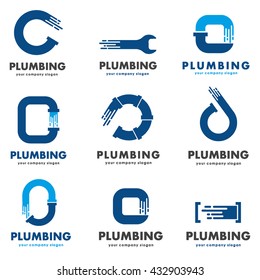 Flat logo design for plumbing company.