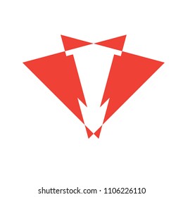 Flat logo design red 