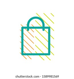 Flat logo design shopping bag for online shop