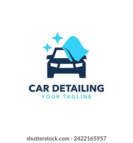 Flat logo design template for car detailing. Simple brand element for car cleaning and polishing.