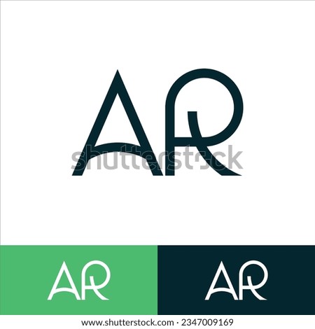 A flat logo design template featuring the letters AR, which can be used for branding and business logos.