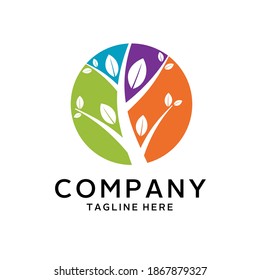 flat logo design of a tree with its trunk and leaves. This logo is suitable for your company project.

