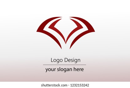 Flat logo design. V letter logo. Ready to use for business and commercial purpose.