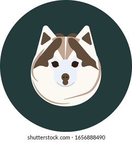 flat logo with dog face