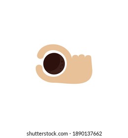 flat logo hand holding a coffee cup