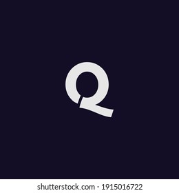 flat logo icon big bold Q letter