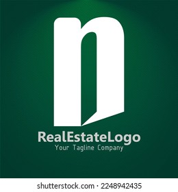 Flat Logo icon Door Silhouette especially for brands, companies or community organizations related to Nickname N or IN, Real Estate company or Home and Property