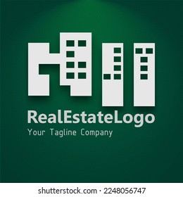 Flat Logo icon especially for brands, companies or community organizations representing a home and property, symbolizing stability and security