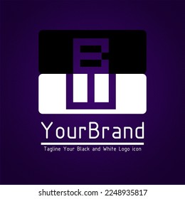 Flat Logo icon especially for brands, companies or community organizations related to Nickname BW or Black and White Brand