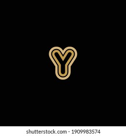 flat logo icon letter Y in gold