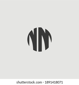 Logo plano e icono del alfabeto NM o MN para marca de empresa. Monograma NM de forma plana.