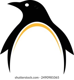 Flaches Logo, Modern, Firmenlogo, Minimalistisches Logo futuristisch, Pinguin, Vogel, Frieden, Vintage-Logo, T-Shirt-Design