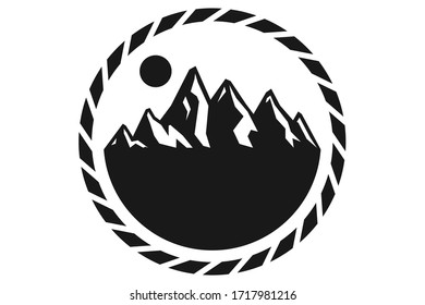  flat logo mountain vector design