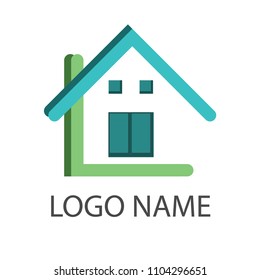 flat logo real estate for real estate company