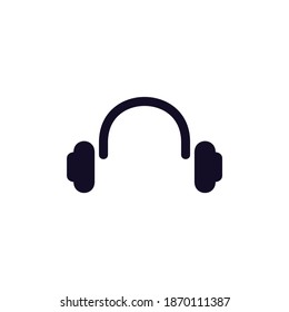 flat logo, a simple black headphone