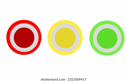 Flat logo, stop, warning and run buttons. Or the indicator light off. On and be careful.