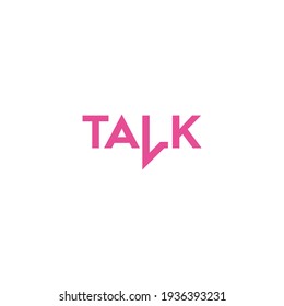 the flat logo of the talk writing with the letter L forms the bubble speech