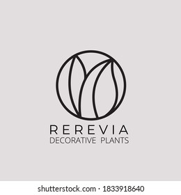 Flat logo vector design for ornamental plant company