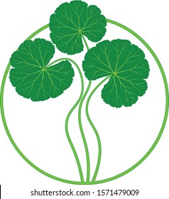 Flat logo vector of three leaves
