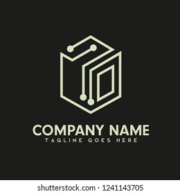 Flat logotype design, letter Q line concept and gold color for company or brand, cool logo of industry and business