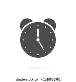 Flat long clock icon isolated on white background