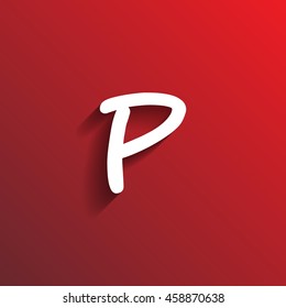 Flat long shadow alphabet on color background