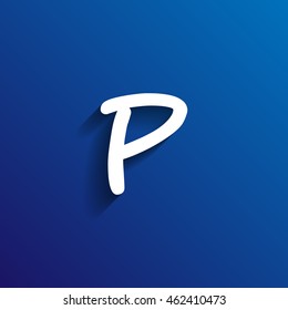 Flat long shadow alphabet on color background