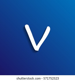 Flat long shadow alphabet on color background