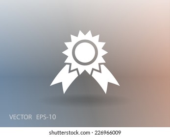 Icono de premio de sombra larga plana, ilustración vectorial