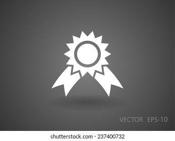 Icono de premio de sombra larga plana, ilustración vectorial