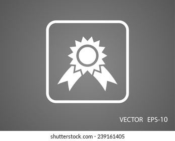 Icono de premio de sombra larga plana, ilustración vectorial
