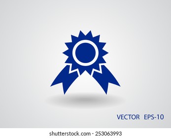 Icono de premio de sombra larga plana, ilustración vectorial