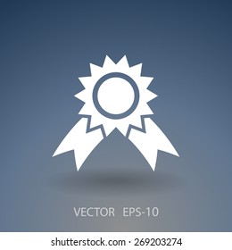 Flat long shadow Award icon, vector illustration
