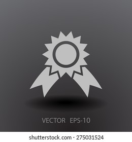 Flat long shadow Award icon, vector illustration