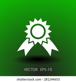 Icono de premio de sombra larga plana, ilustración vectorial