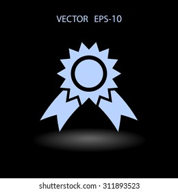 Icono de premio de sombra larga plana, ilustración vectorial