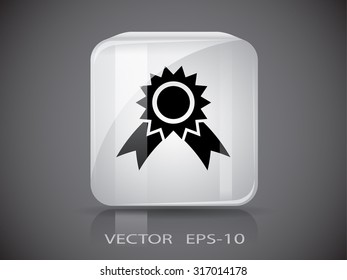 Flat long shadow Award icon, vector illustration