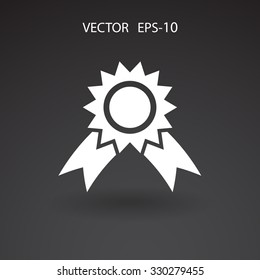 Flat long shadow Award icon, vector illustration