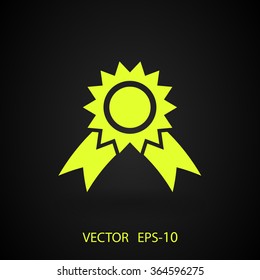 Icono de premio de sombra larga plana, ilustración vectorial