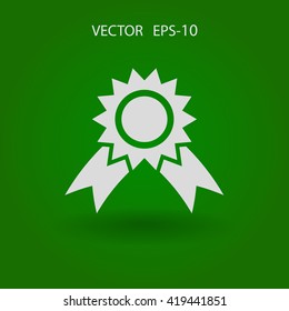 Icono de premio de sombra larga plana, ilustración vectorial