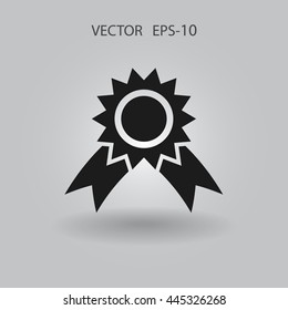 Flat long shadow Award icon, vector illustration