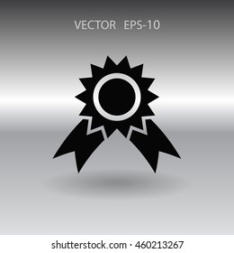 Flat long shadow Award icon, vector illustration