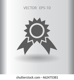 Flat long shadow Award icon, vector illustration