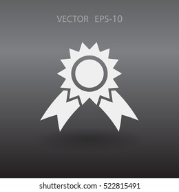 Icono de premio de sombra larga plana, ilustración vectorial