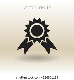 Flat long shadow Award icon, vector illustration