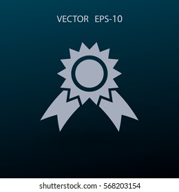 Icono de premio de sombra larga plana, ilustración vectorial
