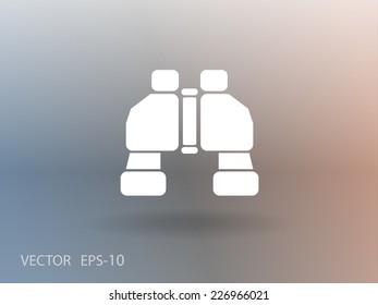 Flat long shadow Binoculars icon, vector illustration