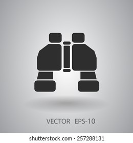 Flat long shadow Binoculars icon, vector illustration