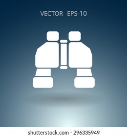 Flat long shadow Binoculars icon, vector illustration